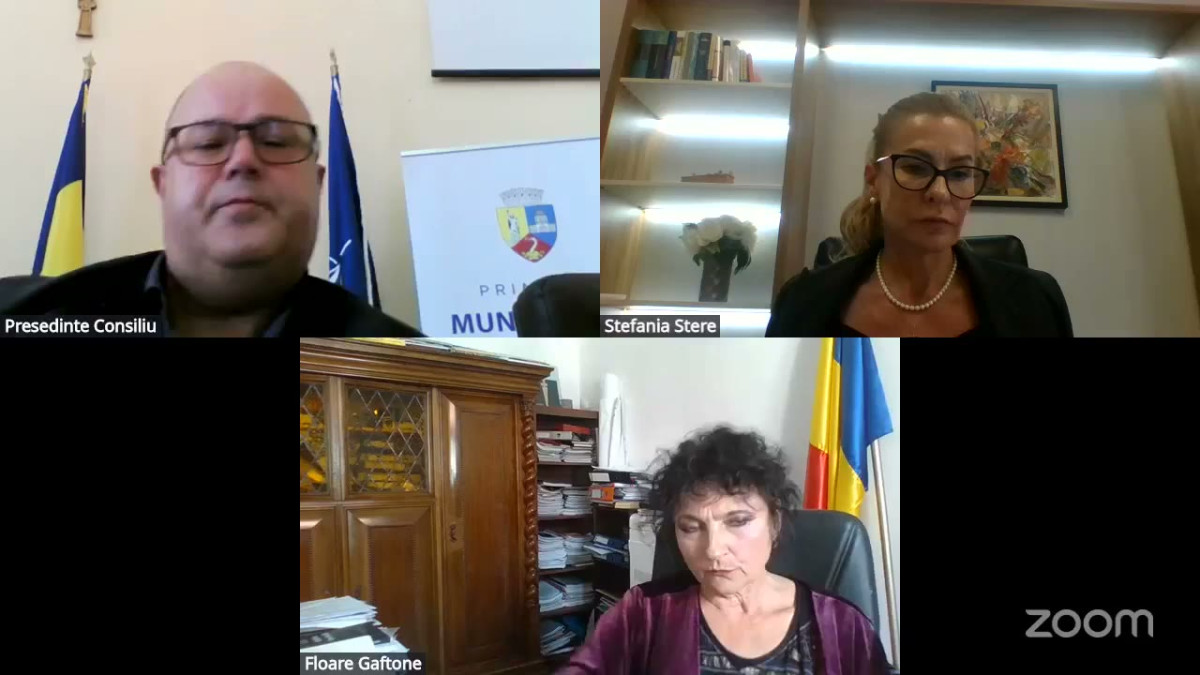 Ședința online a Consiliului Local din 14 septembrie 2026: președintele de ședință Florin Radu Ur&icirc;te, Ștefania Stere și Floare Gaftone